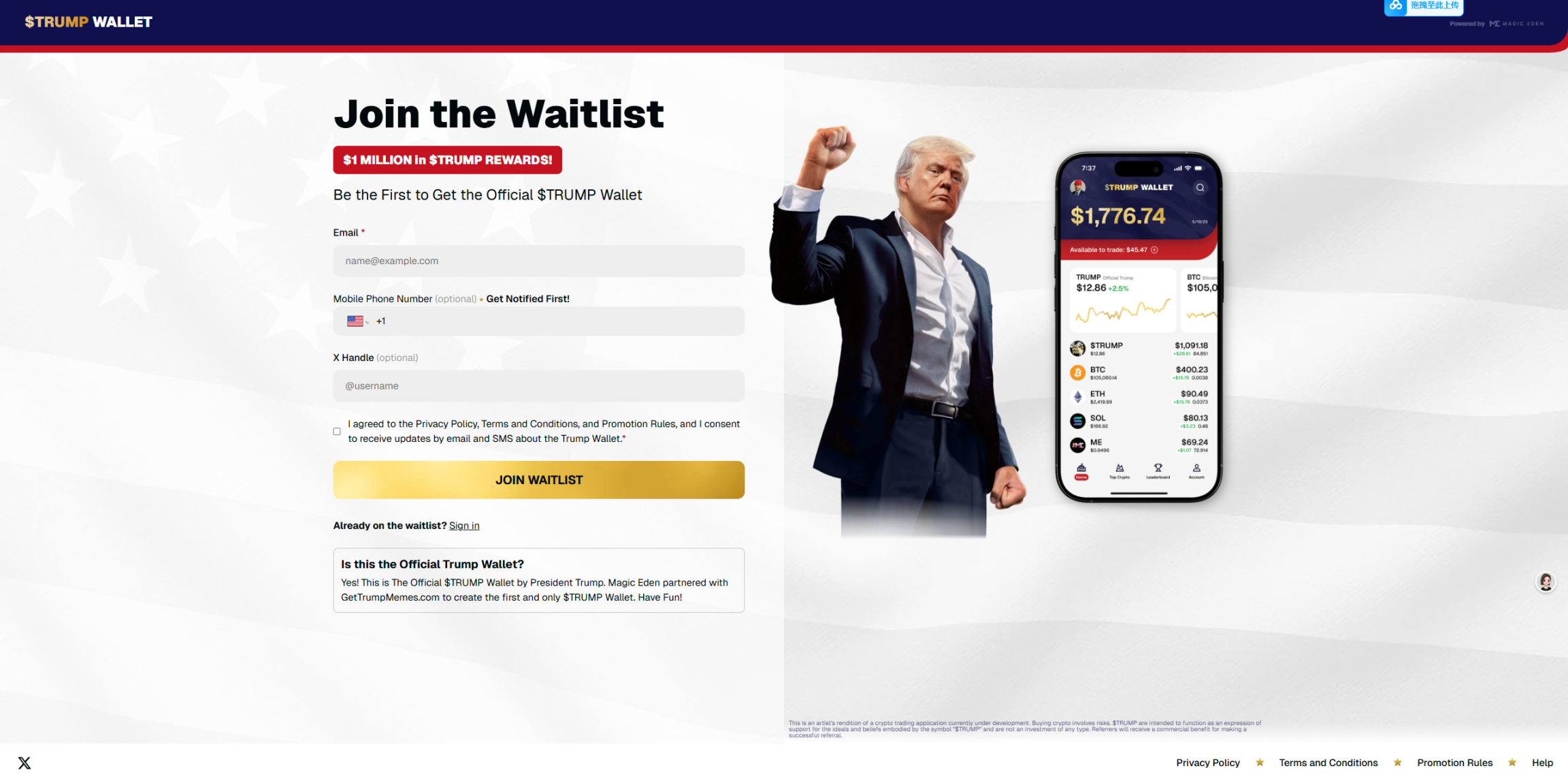 Trumps crypto wallet farce: Magic Eden pushes, family members deny it