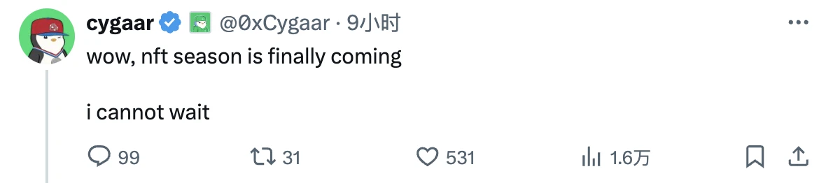 It's getting strong, it seems that NFT is pushing up the price?