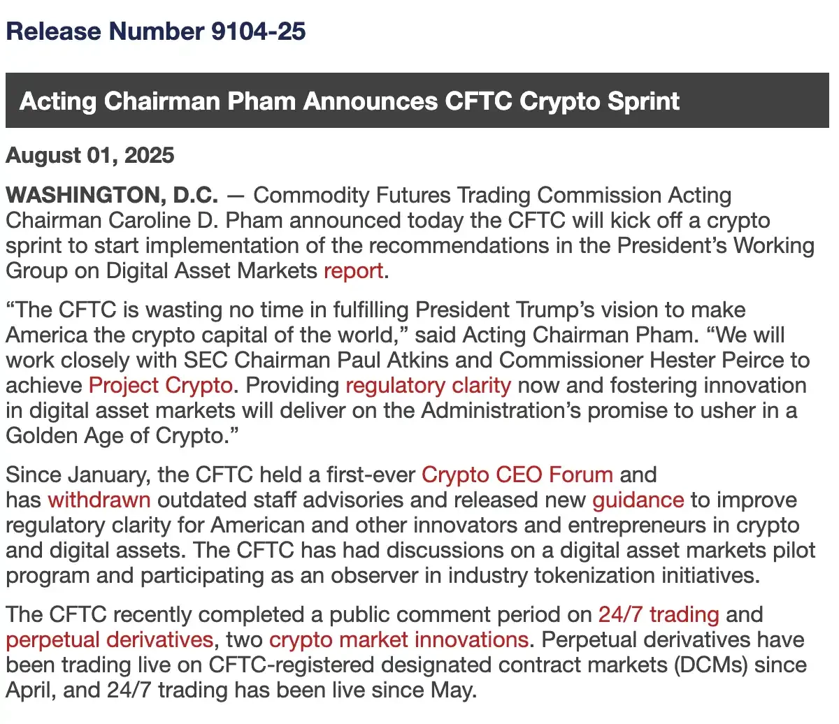 Regulatory Breakthrough: CFTC Launches 