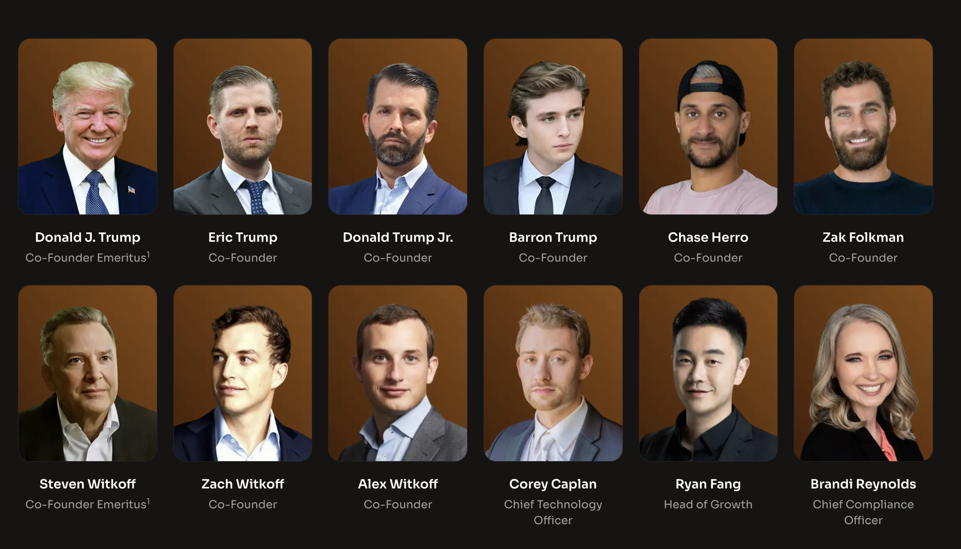 A Deep Dive into the WLFI Team: 2 Honorary Co-founders, 7 Co-founders, and 6 Key MembersRecommended Articles