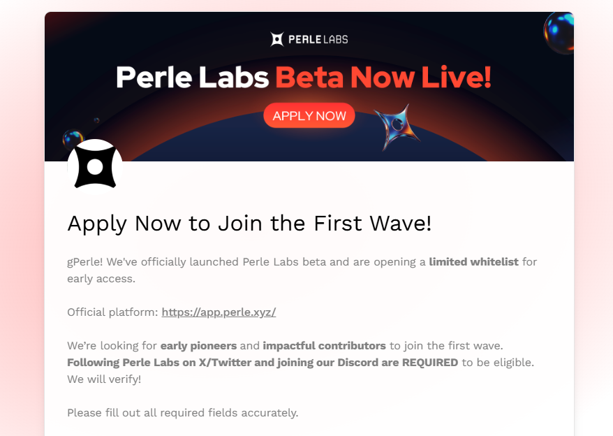 Popular Interactions | Perle Labs Beta Whitelist Application; IOPn Testnet Event Launched (October 31)