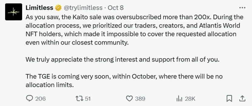 October TGE Projects: Monad, Meteora, and Limitless Lead the Way