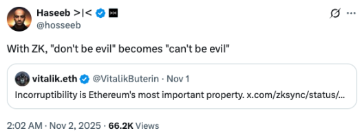 Vitalik praised ZKsync, which had already created the fastest zkVM.