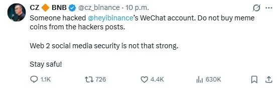 The hacking of Binance co-CEO He Yi's account reveals key security risks behind meme cryptocurrency manipulation.