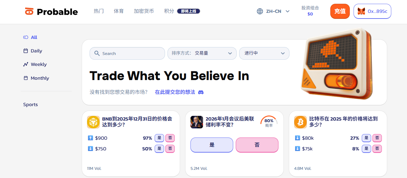 Hot sectors and new interactive opportunities: Three prediction markets that YZi Labs is optimistic about.