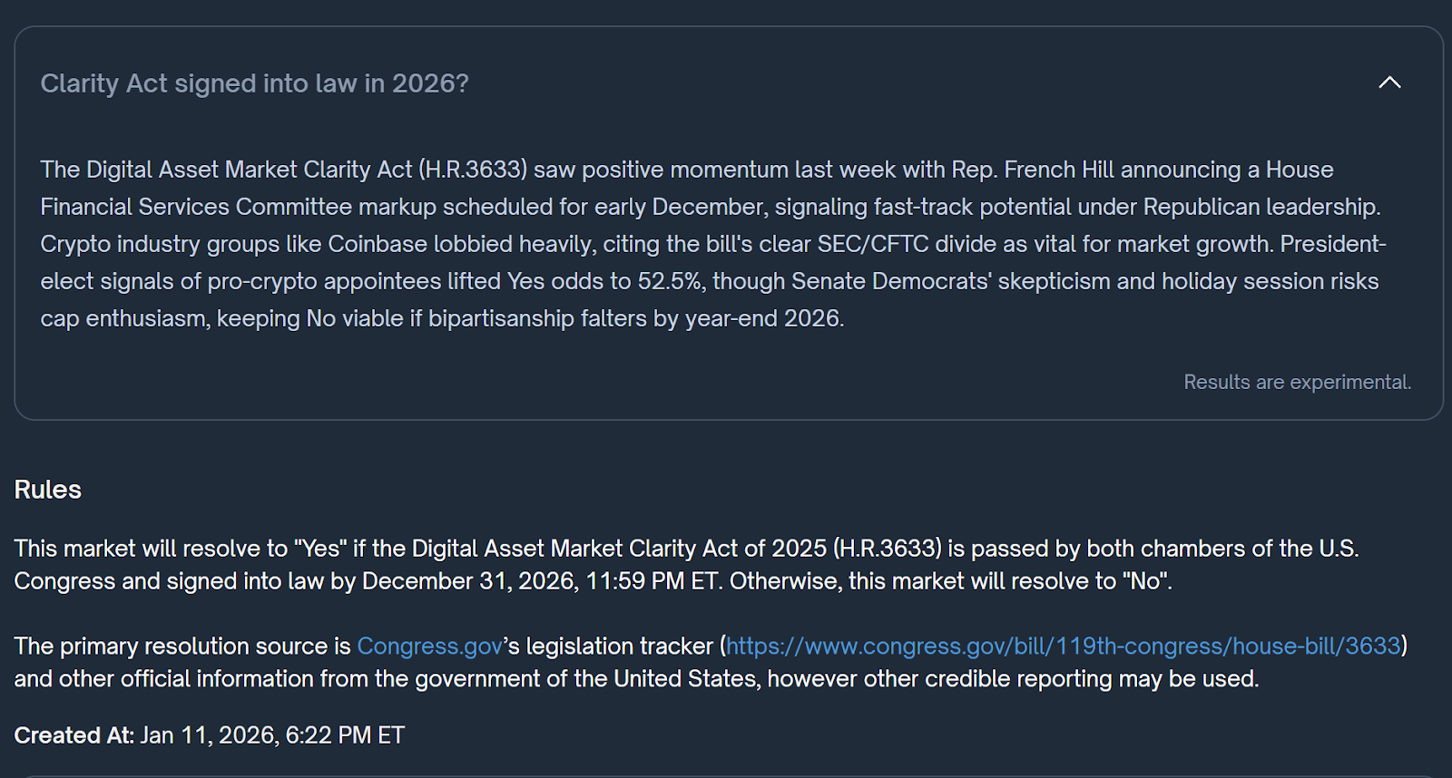 Betting on Transparency: How Prediction Markets Are Pricing the Digital Asset Market Transparency Act of 2026