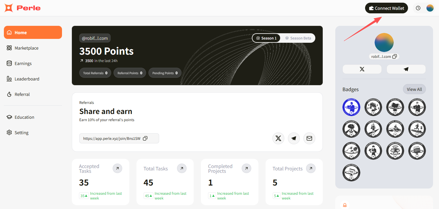 Interactive Tutorial | Perle Labs, with .5M in Funding, Launches Season 1 Points Campaign