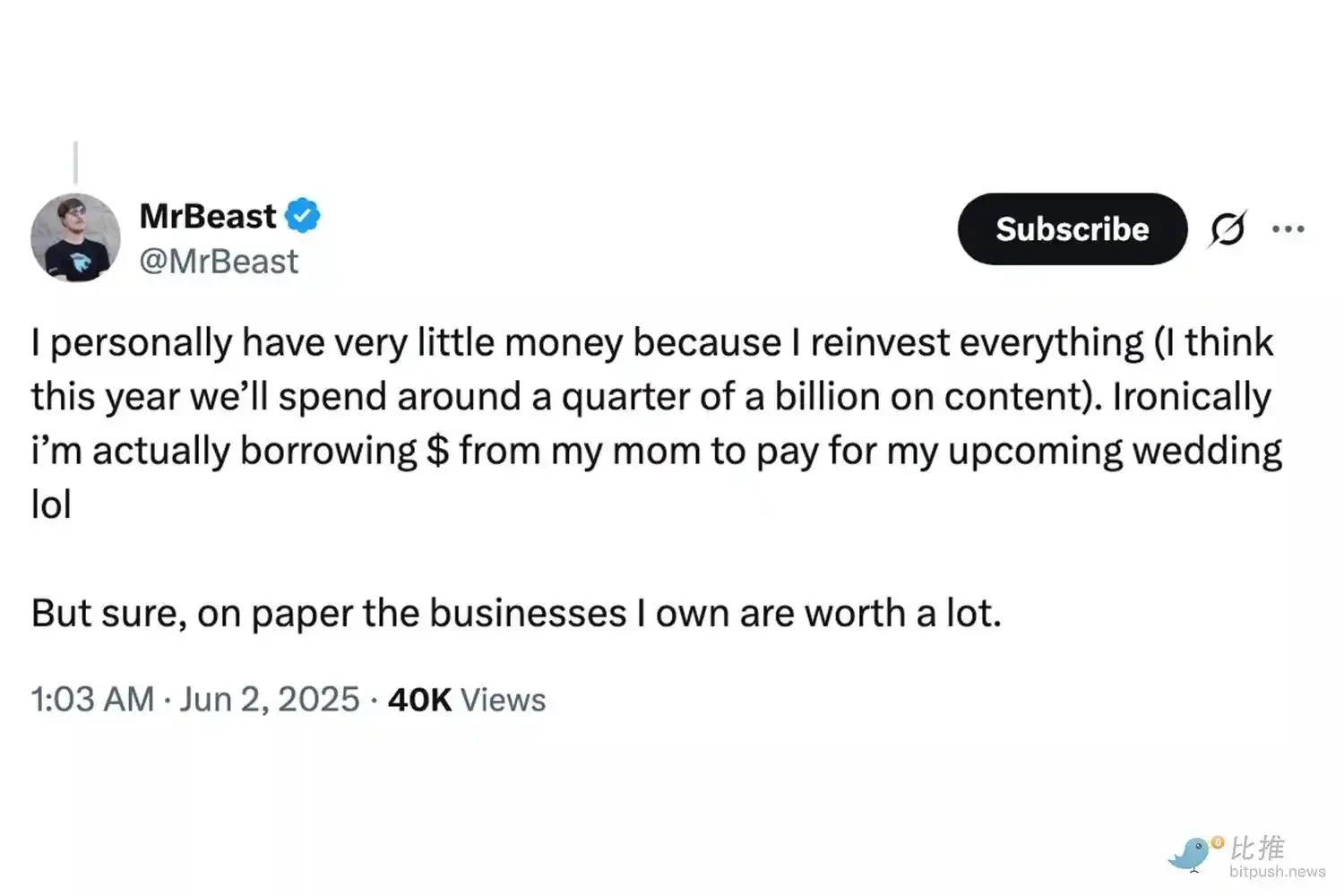 Global top influencer MrBeast becomes a trump card for Tom Lee