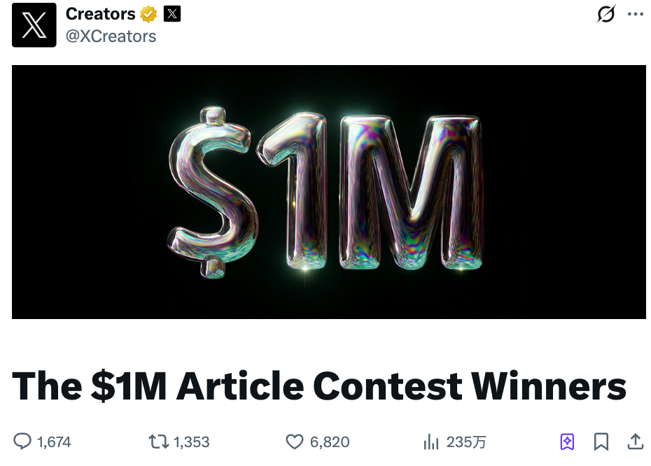 The   Million Content Experiment: What Future of Creation Has X Validated with Real Money?