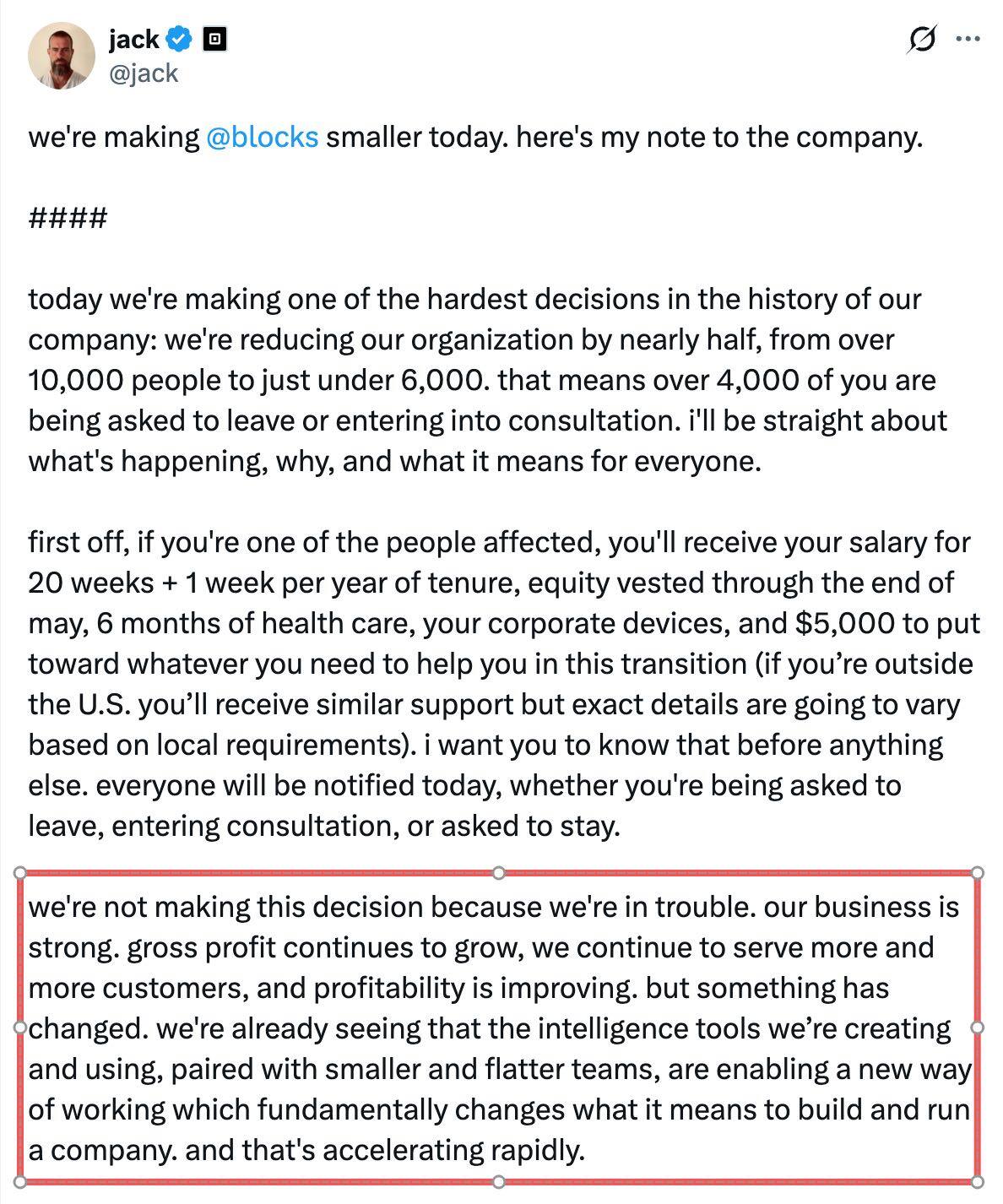 Jack Dorsey's Company: 4,000 White-Collar Workers Are Being Replaced by AI