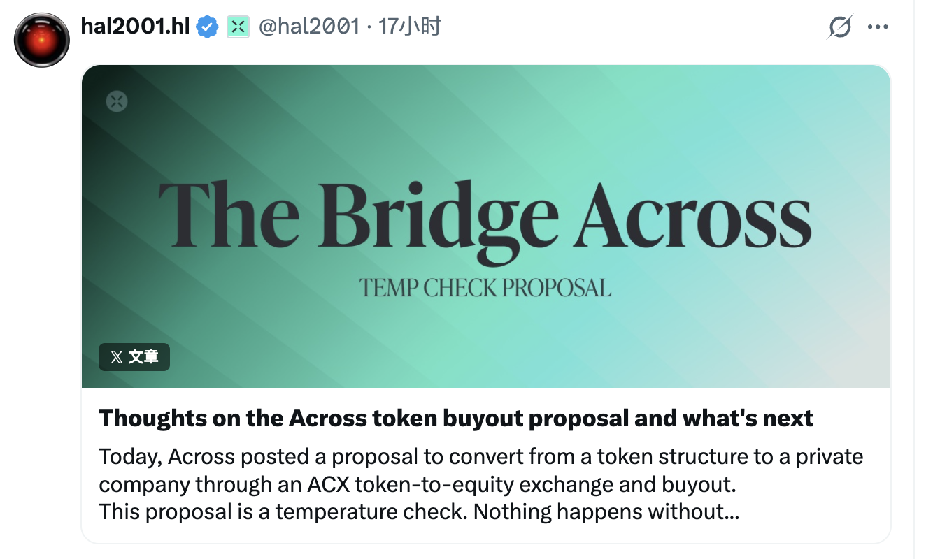 Equity Swap for Tokens, Across Leads the 