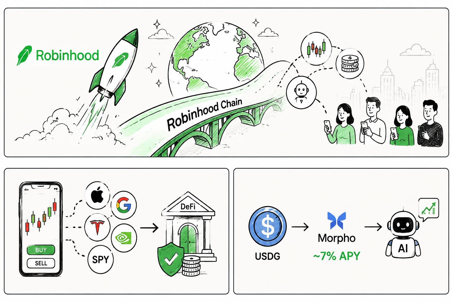 Decoding Robinhood’s Public Chain: Global Launch of Stock Tokens + 7% Yield on Morpho + AI Agent Trading