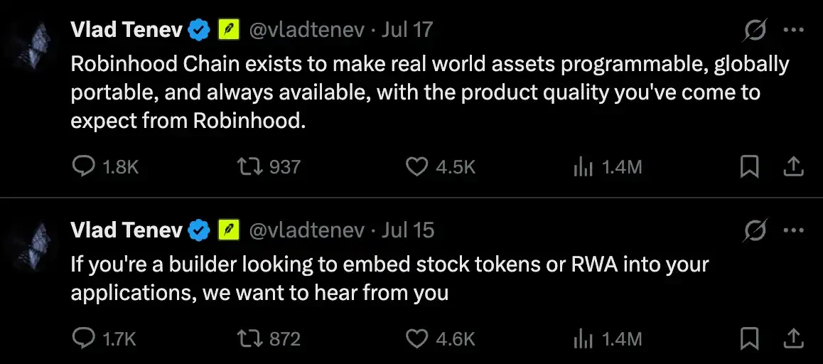US stock memes: Robinhood Chain finally finds its big narrativeOn Robinhood Chain, Meme Coins Are Saving US StocksRobinhood Is the Most Suitable Chain for This GameplayProject Tracking: The Competition Between Bankr and long.xyz