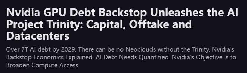 SemiAnalysis: Not Bearish on Nvidia; The 'AI Central Bank' Could Move a Trillion Debt Snowball